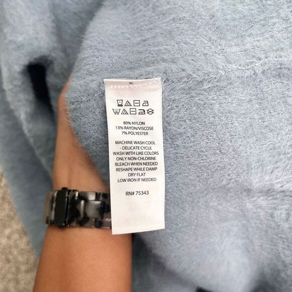 Bailey 44 Sweater Women’s Large Blue Fuzzy Fleece - Picture 3 of 4
